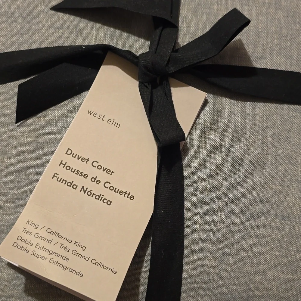 ❤️BUY 2 GET 1 FREE  West Elm European Flax Linen Duvet Cover, King/Cal.King